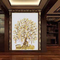 Bingyu glass mosaic background wall tile cut painting puzzle mosaic Porch restaurant KTV hotel fortune tree