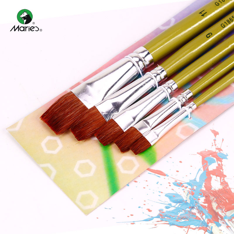 Marley water powder painting pen Horse Mao Pingfeng Peak paintbrush propylene oil painting Water Lottery pen 5 sets 1865