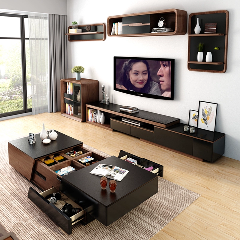 Bắc Âu đá bàn cà phê kết hợp tủ TV đơn giản hiện đại đa chức năng căn hộ nhỏ phòng khách bàn cà phê bộ bàn ghế - Bộ đồ nội thất