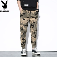 Playboy, камуфляжные летние износостойкие штаны для отдыха, на шнурках