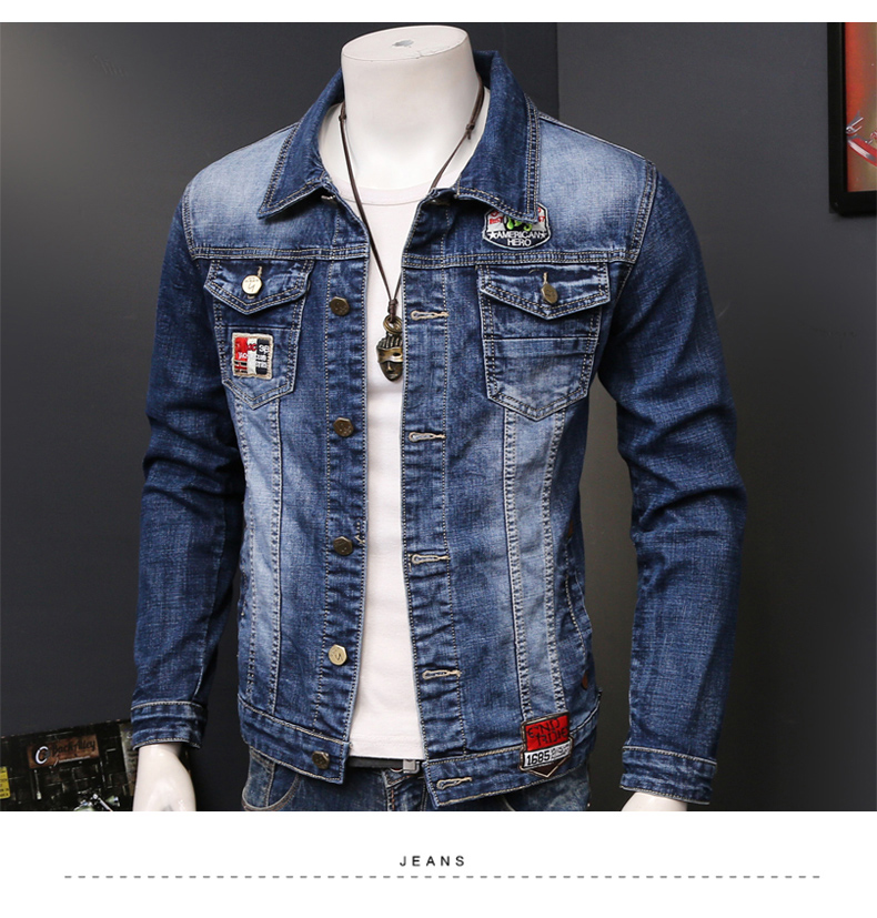 Playboy Mùa Xuân và Mùa Thu Nam Denim Jacket Hàn Quốc Áo Giản Dị Xu Hướng Sinh Viên Áo Slim Thanh Niên Quần Áo