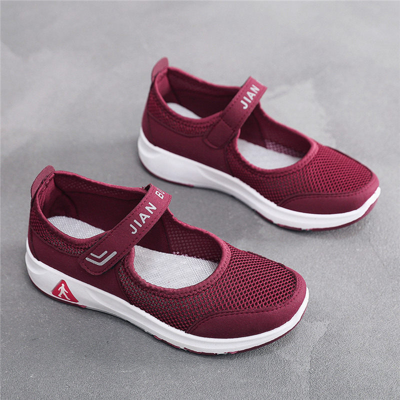 Энергичный обувь 夏季老北京布鞋女鞋网健步鞋妈妈鞋中老年人奶奶鞋防滑透气软底41