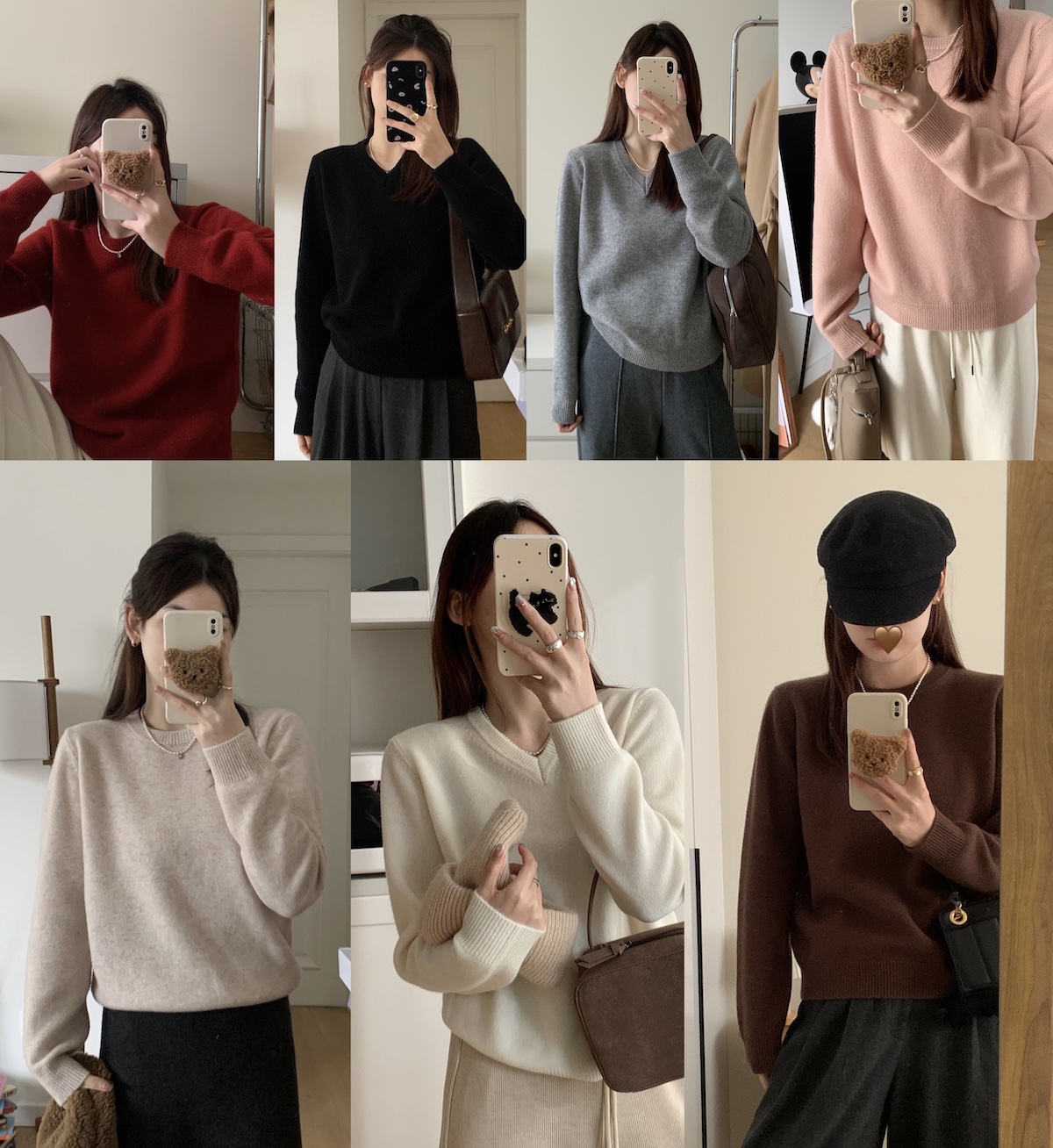 100% wool jersey undershirt pure color multicoloured round collar half high collar sweaters-Taobao