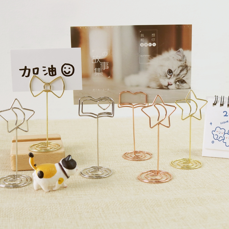 Creative Retro Metal Convenience Patch Card Clips Vertical Minima Cute Photo Clips Message Convenience Stickup Decorative Swing Accessories