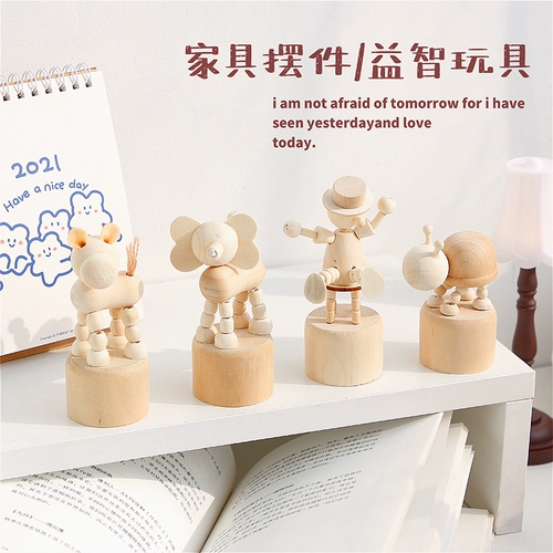 Деревянный настольный креативный милый декор для детского сада подходит для фотосессий, реквизит, раскраска, кукла, «сделай сам»