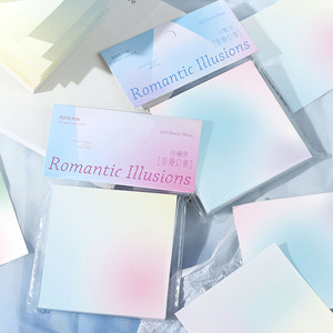 100 Pieces of Romantic Illusion Gradient High-Value Sticky Notes, Non-Adhesive Memo Pads, Journaling Materials, Memo Paper