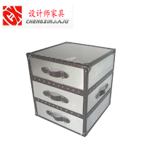 Retro style creative personality metal aluminum bedside table rivet corners a few custom space aluminum storage box