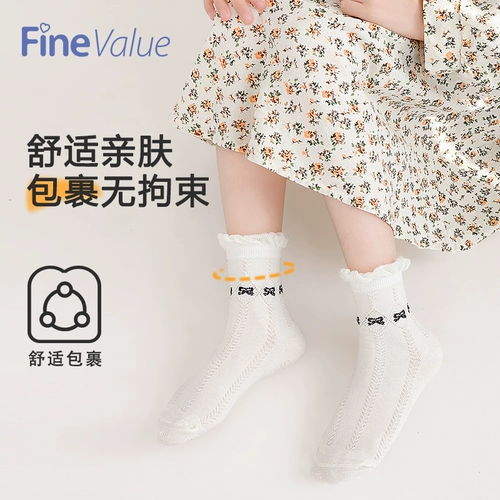 Летние тонкие носки, детские гольфы, средней длины, стиль Лолита