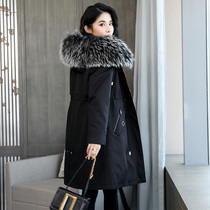 Raccoon son Mao tie hat to overcome the large coat woman with a new detachable otters rabbit fur liner fur coat fur coat