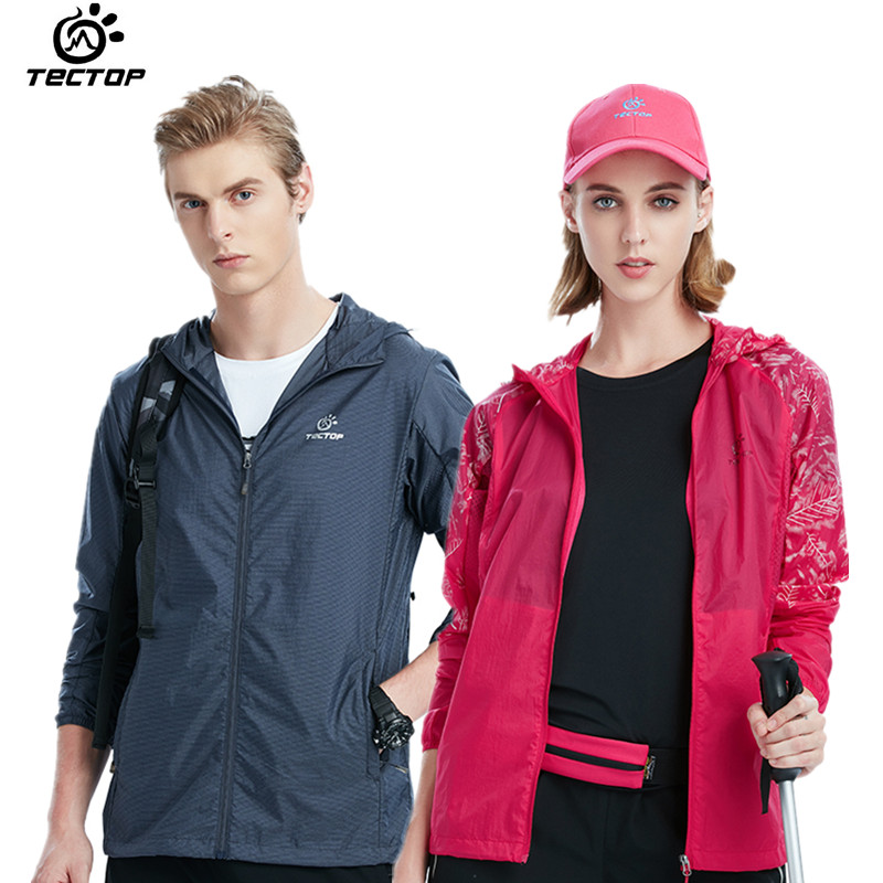 TECTOP sunscreen clothing men's large size ultra-thin breathable outdoor sports skin windbreaker women's summer coat clothes