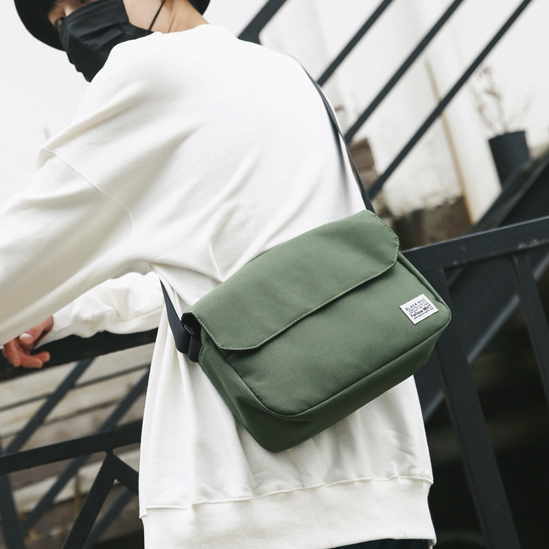 New satchel men's wave canvas Postbag Day Department Brief retro Ancient Slanted Satchel Girl Art College Student Single Shoulder Bag-Taobao