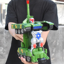 Electric Transformed Tank King Kong Robot Toy Car Rechargeable Music Rotating Douyin Same Child Boy