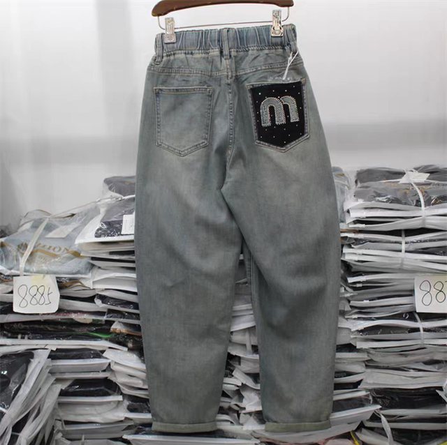 Yiyimi Official Store Genuine K039 Model Plus Size Fashion Casual Loose Fit Slimming Stretch Jeans