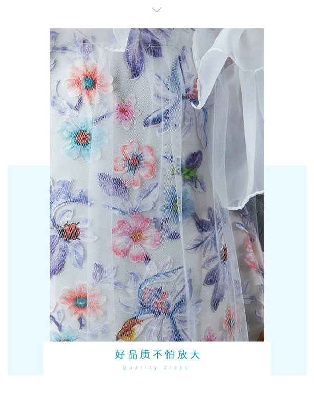 Váy bé gái hoa lưới sợi một vai công chúa đầm 2019 mẫu mới dành cho bé catwalk trang phục hè - Váy trẻ em váy đầm cho be gái 14 tuổi
