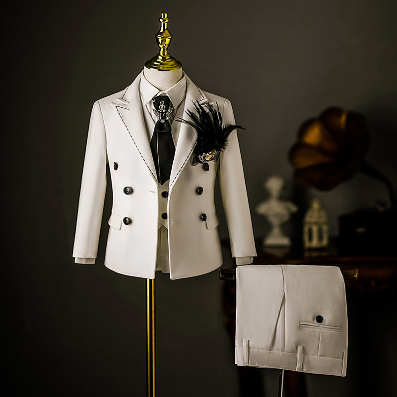 Children Suits Suit Boy Walking Show Gown Boy Flowers Child West Suit Host Pianos Play Out for Autumn-Taobao