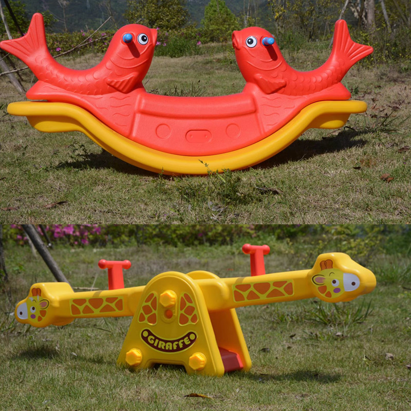 Kindergarten large number of plastic Trojans children double trio sandi teething rocker rocking horse thickened stilted stilts-Taobao