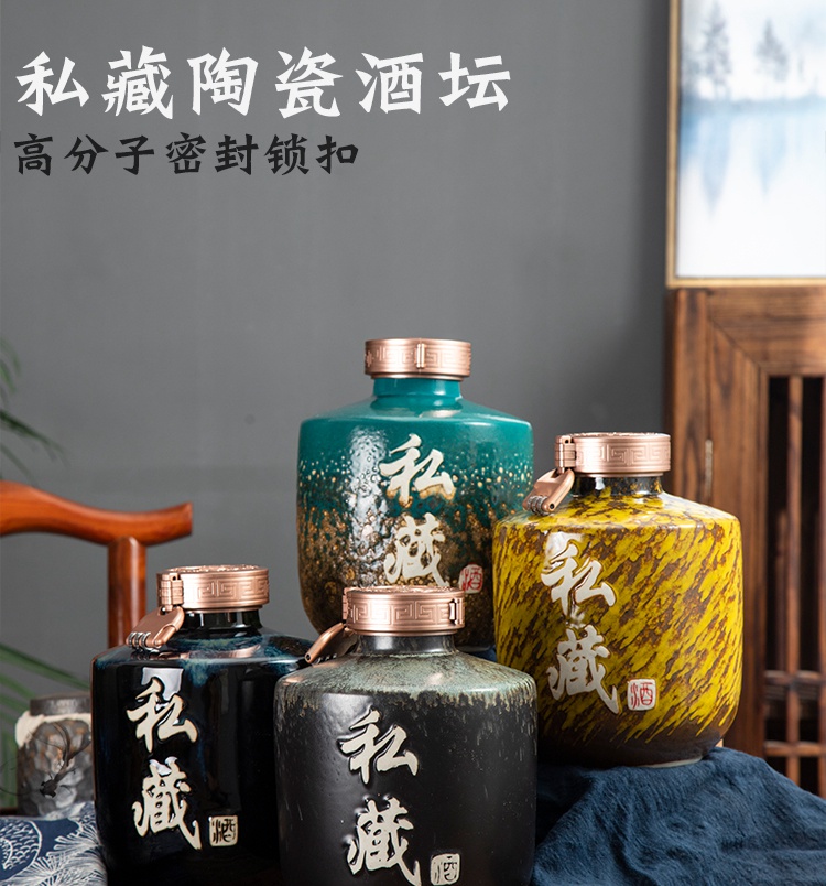 Jingdezhen ceramic jars ancient sealed jar mercifully bottle 5 jins of 10 jins to up mercifully wine jar furnishing articles