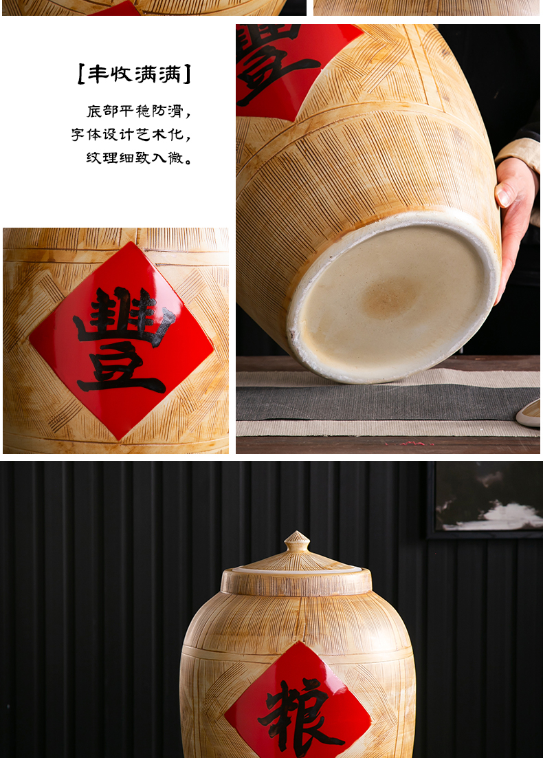 Jingdezhen ceramic barrel ricer box 20 jins 30 jins 50 jins, 100/storage tank with cover seal moisture insect - resistant rice pot