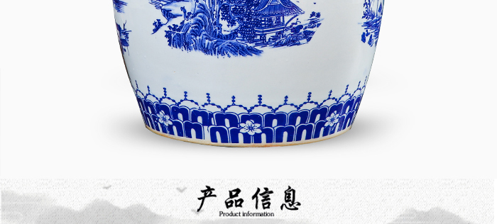 Jingdezhen ceramic barrel ricer box tank 20 jins 30 jins of 50 kg sealed storage tank with cover sealed container