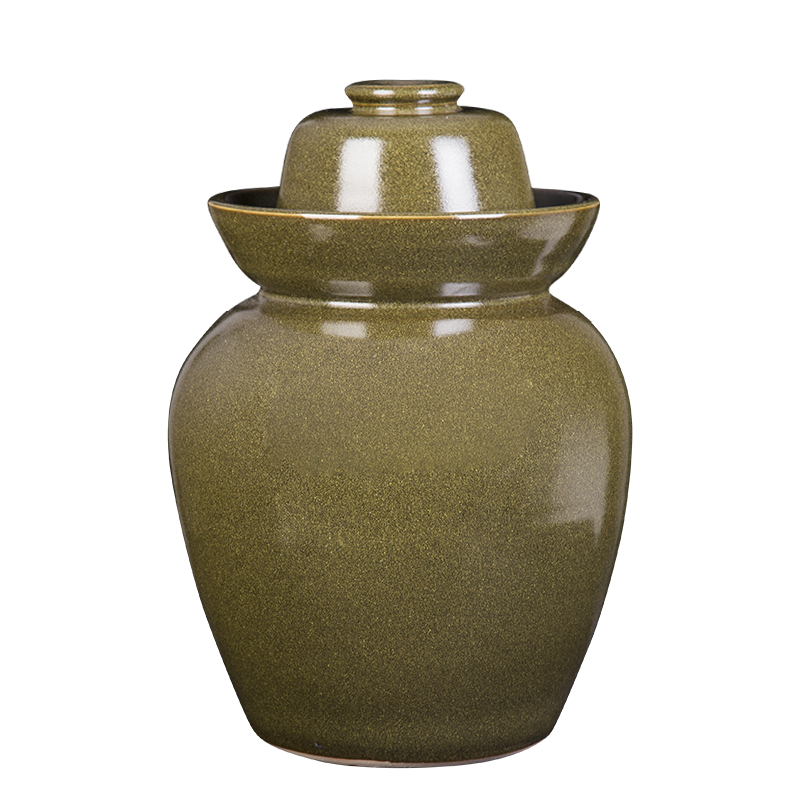 Ceramic double pickle jar lid seal pickled kimchi jar salty duck egg storage jar domestic large - sized pickle jar