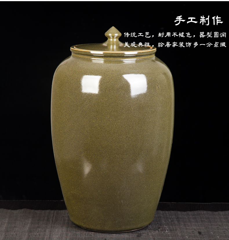 Jingdezhen ceramic barrel ricer box ceramics with cover 20 jins 30 jins of 50 kg 100 jins tank storage tank