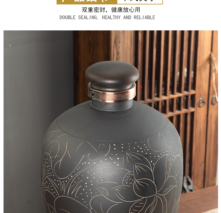 Jingdezhen ceramic jars seal save it 50 kg 20 jins 10 wine liquor GuanPing archaize home wine jars