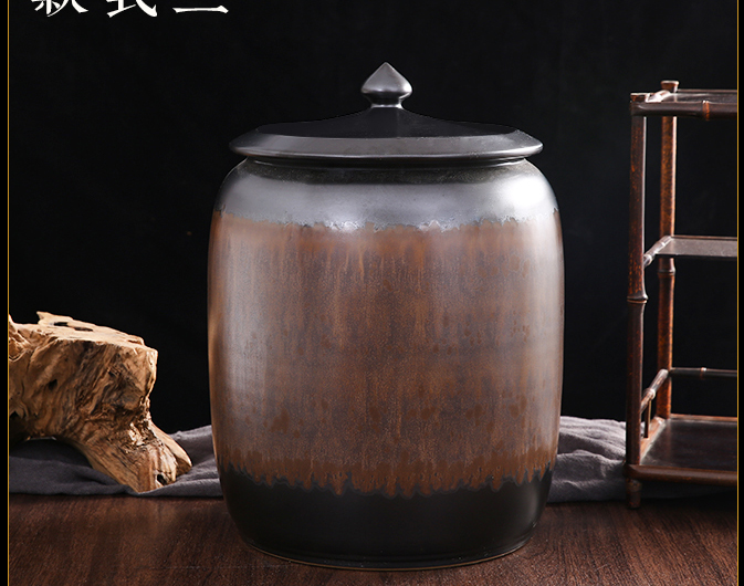 Jingdezhen ceramic jars it with leading bottle tank cylinder 10 jins of 15 kg 20 jins 30 jins of 50 kg thickening