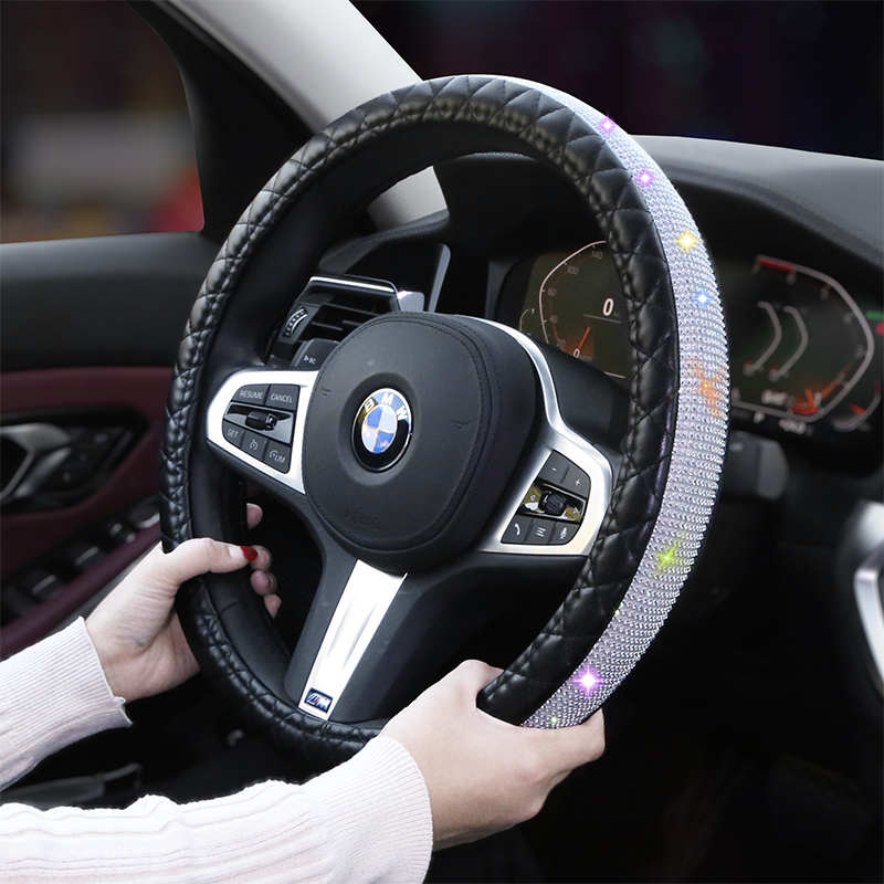 Tide Card Personality Car Steering Wheel Cover All Season Universal Woman South Korea Cute Handlebars Sleeve Summer Creative Trim Drill