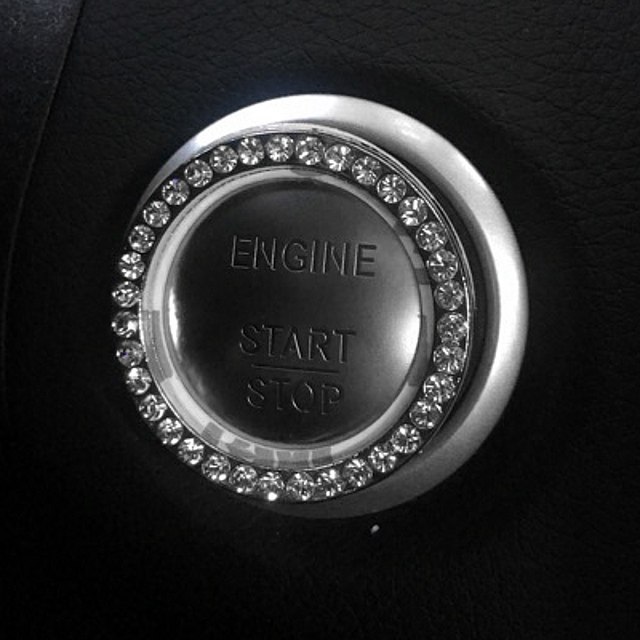 Diamond car one-click start decorative rhinestone ring women modified car in-car key start decorative ring ignition ring