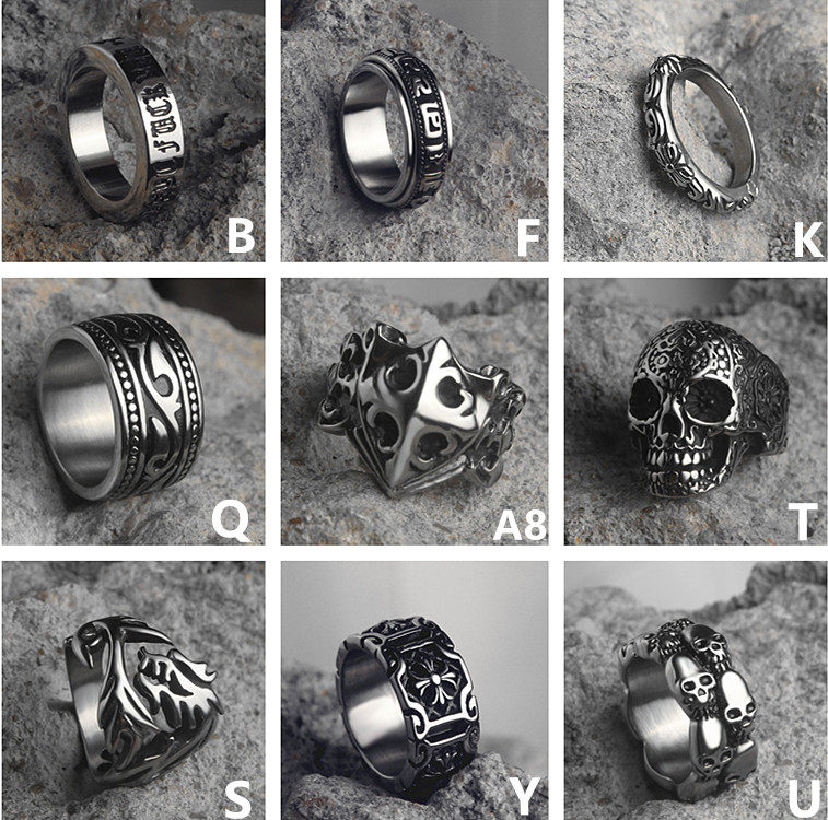 Bague homme ROCK PUNK en Acier au titane - Ref 3086479 Image 6