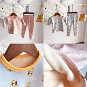 18 mẫu mùa thu đông, bé trai và bé gái, bộ đồ ấm áp cho trẻ em, cộng với áo nhung + quần, bộ đồ hai mảnh