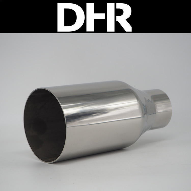 Y8004 welded car modified exhaust pipe inline drum tail throat tail nozzle plated blue 102 large diameter universal can be customized