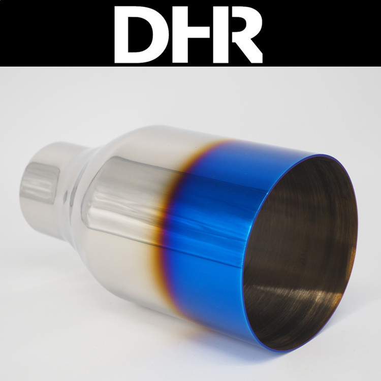 Y8001 welding muffler steam modified exhaust pipe general tail throat tail nozzle blue plated 114 large diameter can be customized