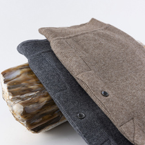 Wool trousers masculiny with thickened protective kneecap kneecap line autumn and winter new beating bottom middle aged warm pants cotton pants wool trousers women