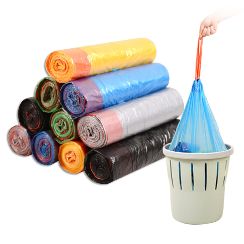 Garbage bag household portable thickened black student dormitory with a large garbage plastic bag drawstring automatic closing