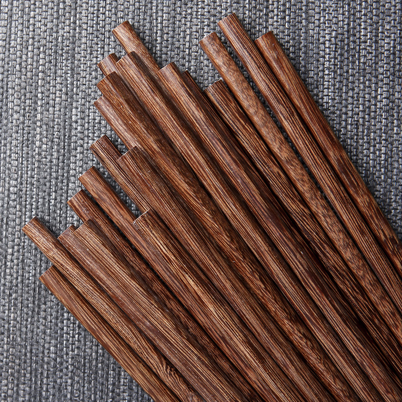 Xi make 10 pairs of pack 】 【 log wings without lacquer idea for hotel domestic annatto wooden chopsticks tableware