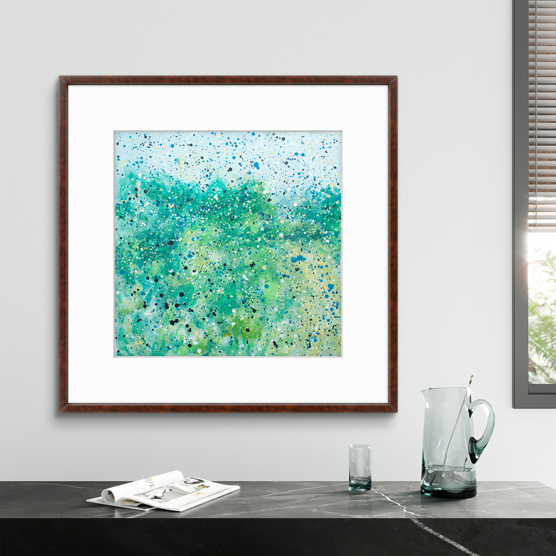 Zheng Feiping/Original Healing Fresh Landscape Decorative Painting Modern Living Room Dining Room Entrance Study Room Wall Art Square Shape