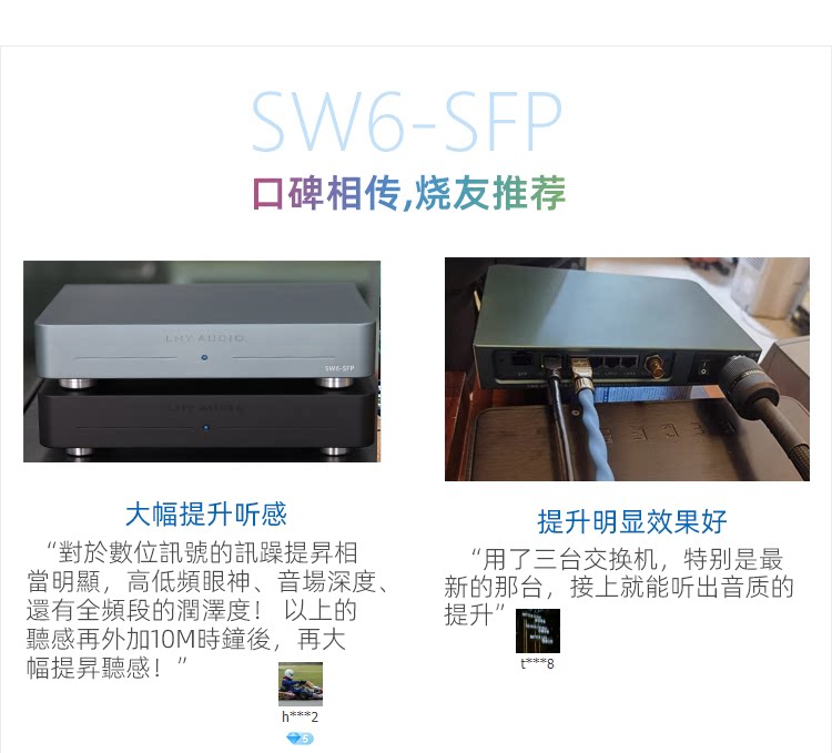 LHY AS6 SW6-SFP 6ポートHiFiオーディオイーサネットスイッチ