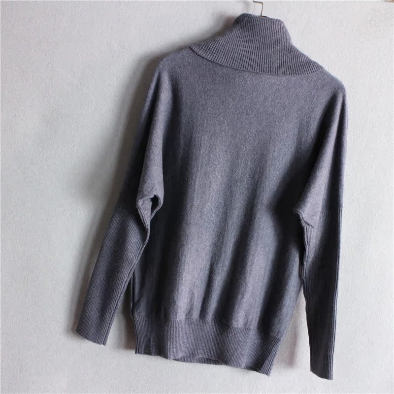 A21 len hàng thu hồi và cashmere mềm phụ nữ áo len đầu len tinh khiết màu dơi tay đáy mùa xuân và mùa thu