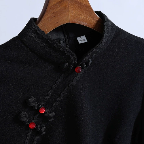 Ципао, ретро приталенное черное винтажное платье, 2020 года, китайский стиль