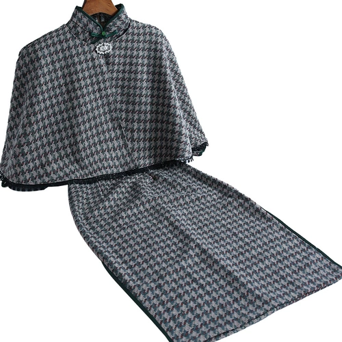 Ципао, демисезонное ретро винтажное платье, приталенный комплект, 2020 года, с рукавом