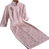 Демисезонное ципао, длинное ретро бархатное платье с рукавами, 2020 года