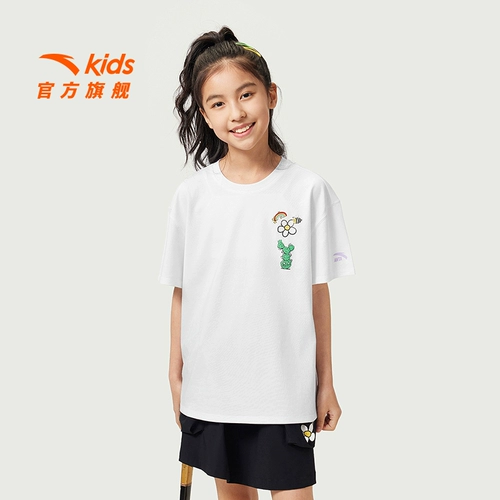 Детская летняя белая дышащая футболка с коротким рукавом, короткий рукав, круглый воротник