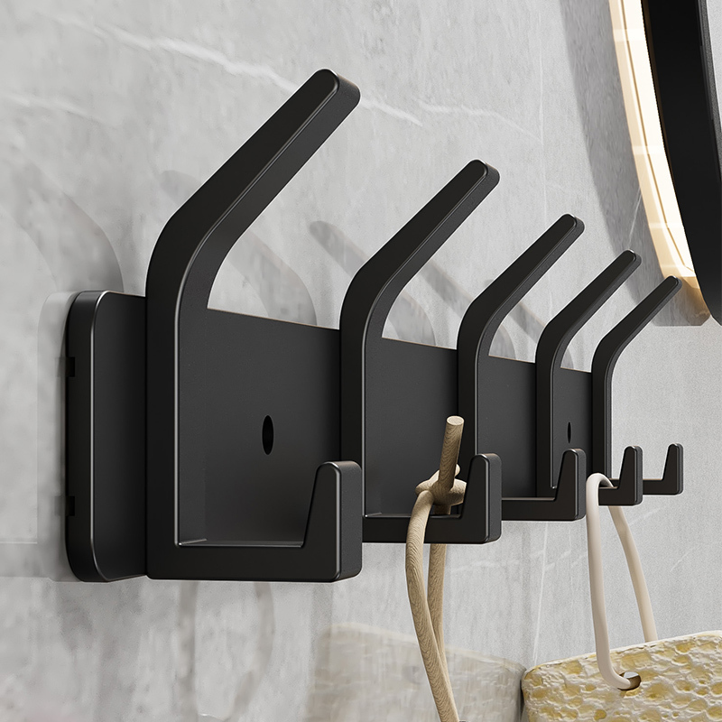 Strong Adhesive Hooks for Bathroom, No-Drill Required, Behind-The-Door Hooks, Wall-Mounted Clothes Hangers, Wall Hooks for Clothes