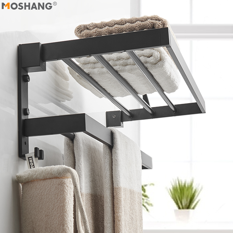 Nordic Minimalist Creativity Free Punching Hair Towel Rack Bath Towel Rack Makeup room Wall-mounted Bathroom bathroom Bathroom Contained