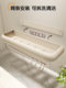 Cream-Style Bathroom Shelf, Bathroom Toilet Washbasin Wall-Mounted, No-Drill Bathroom Shower Gel Storage Rack