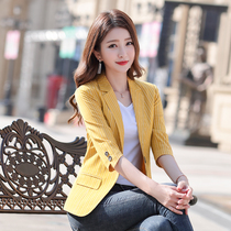 Striped blazer women short 2021 Spring Summer new Korean version of foreign temperament casual small man suit top