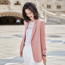 Small suit jacket female Korean version of casual fashion temperament Net Red Spring and Autumn acetic acid professional suit Hong Kong style suit jacket
