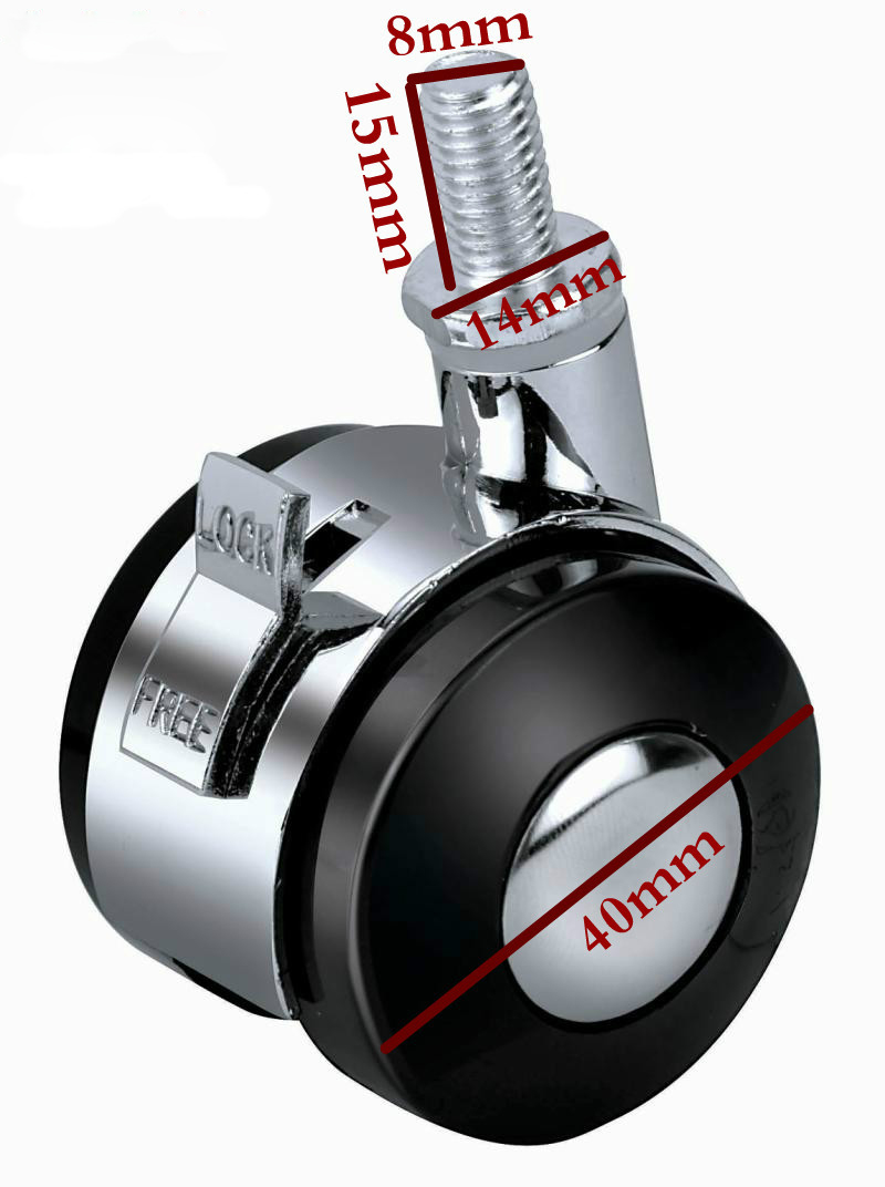 Wheel steering wheel 1 5 inch 8MM silent wheel caster alloy tea table wheel computer table pulley