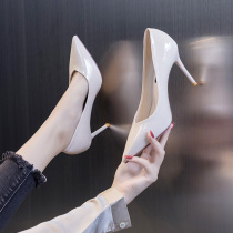 Super high-heels shoes womens net red 2021 New Autumn Spring and Autumn summer fashion versatile thin heel pointed single shoes nude color